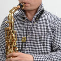 Adjustable Saxophone Neck Padded Leather Strap Sax Harness Hanging Belt Strap jingu.
