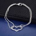 New 925 Sterling Silver Bead Heart High Quality Romance Bracelet Chain For Women Engagement Party Wedding Jewelry Gift. 