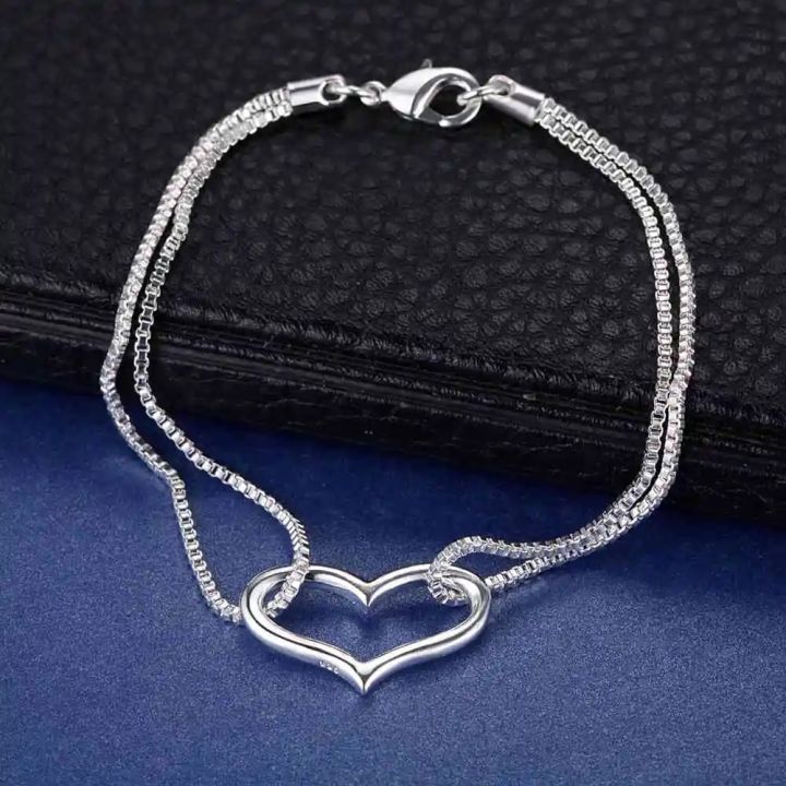 New%20925%20Sterling%20Silver%20Bead%20Heart%20High%20Quality%20Romance%20Bracelet%20Chain%20For%20Women%20Engagement%20Party%20Wedding%20Jewelry%20Gift%20-%20Image%205