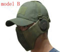 Tactical Airsoft Mask Half Face Strike Metal Mesh Protective Skull Mask & Cap Ear protection Hunting Accessories. 
