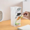 Desk Manager Pen Storage Rack Multi-Compartment Pen Holder Storage Box Stationery Solid Color Translucent for Office.