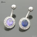 Starose 14G Oval Crystal Belly Piercing Nombril Barbell Women Earrings Surgical Steel Navel Ring Belly Button Rings Body Jewelry.