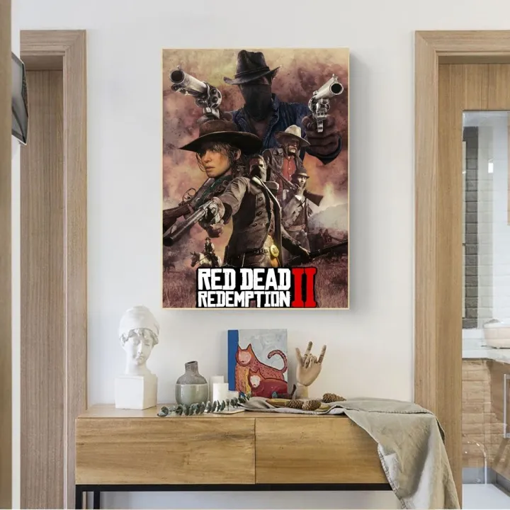 Game%20Red%20Dead%20Redemption%202%20Poster%20No%20Framed%20Poster%20Kraft%20Club%20Bar%20Paper%20Vintage%20Poster%20Wall%20Art%20Painting%20Bedroom%20Study%20Stickers%20-%20Image%205