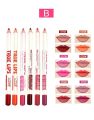 6Pcs/set Cosmetic Professional Wood Lipliner Waterproof Lady Charming Lip Liner Soft Pencil Contour Makeup Lipstick Tool. 