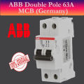 ABB Double Pole 63A MCB Circuit Breaker Breaking Capacity 6kA Germany Original. 