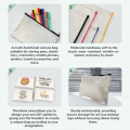 Canvas DIY Doodle Pencil Stationery Bag Girls Makeup Bag Zipper Pouch For Pens Blank DIY Craft Cosmetic Pouch 1Pcs.