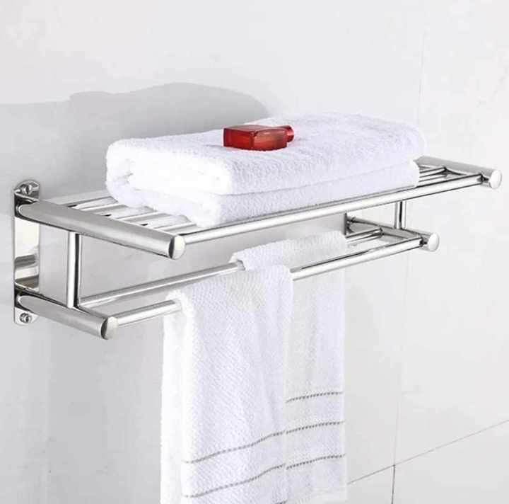 Bathroom Towel Holder Stainless Steel Wall-mounted Towel Rack