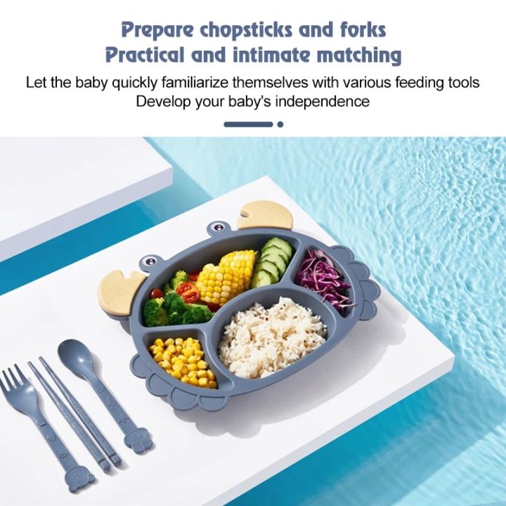 %E3%80%90NEW%E3%80%91%20Qshare%206-Piece%20Baby%20Crab%20Tableware%20Kids%20Divided%20Household%20Dinner%20Plate%20Children%20Anti-Tumble%202-Ears%20Feeding%20Bowl%20Spoons%20Baby%20Dish%20-%20Image%204