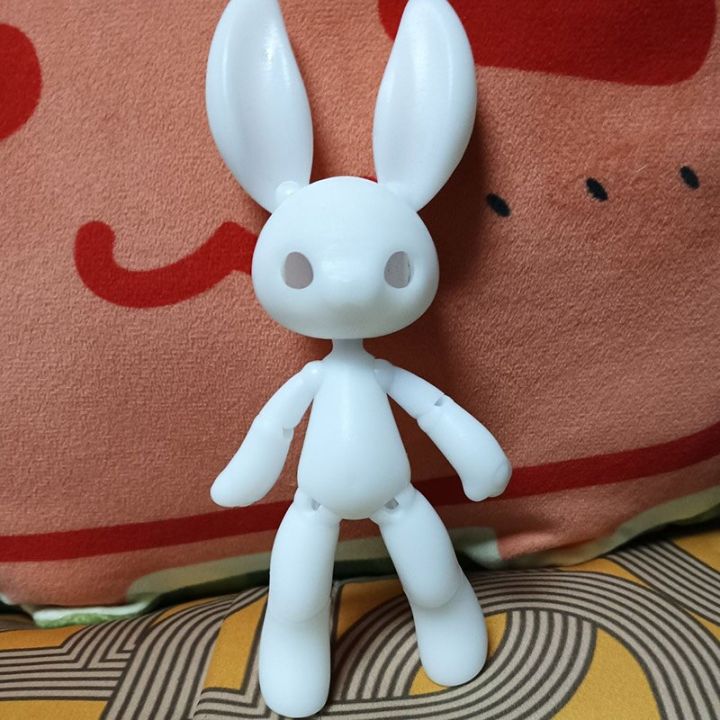 New%2014.5cm%20Height%203D%20Printed%20Resin%20Rabbit%20Doll%20Pet%20Multi%20Joint%20Movable%201/12%20Bjd%20Girl%20Dress%20Up%20Toy%20-%20Image%205