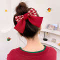 Simple polka dot checkered bow spring clip sweet versatile New Year red accessory Japanese and Korean hair clip at back of the head.