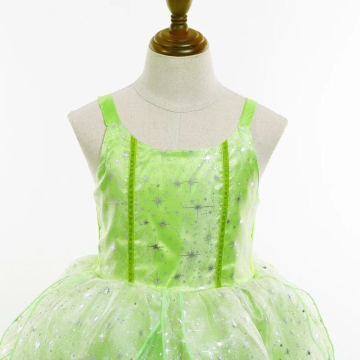 Halloween%20Halloween%20Tinkerbell%20Costume%20for%20Girls%20Flower%20Fairy%20Princess%20Cosplay%20Outfits%20Kids%20Green%20Gown%20Children%20Birthday%20Tiana%20DressDolls%20Accessories%20-%20Image%205