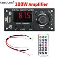 2*50W 100W Amplifier Bluetooth 5.0 MP3 Decoder Board DIY Car MP3 Player USB FM Recording Switching TF USB Mic Record Call. 