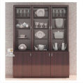 Furnisha Crockery Display Unit with 3 door Storage Showcase Cabinet To be used indoor in dining rooms (Finish Color - Mahogany Reddish brown). 