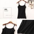 Women's Small Sling Vest Women's Outer Wear Slim-Fit Anti-Exposure Small Short Black and White Female Student Slimming Inner. 