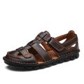 Comfortable Handmade Sandals Men Sandals  Leather Soft Summer Men's Shoes Retro Sewing Casual Beach Shoes Big Size 38-46. 