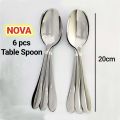 Nova new Stainless Steel Table spoon, (Set of 6), Silver 20cm. 