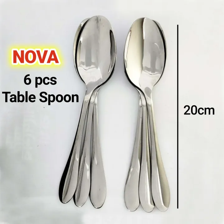 Nova%20new%20Stainless%20Steel%20Table%20spoon,%20(Set%20of%206),%20Silver%2020cm%20-%20Image%202
