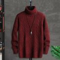 New Winter High Neck Thick Warm Sweater Men Turtleneck Sweaters Slim Fit Pullover Men Knitwear Korean Style Male Double Collar.