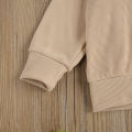 Newborn Baby 2-piece Outfit Set Long Sleeve Solid Color Hoodie and Pants Set for Kids Boys. 