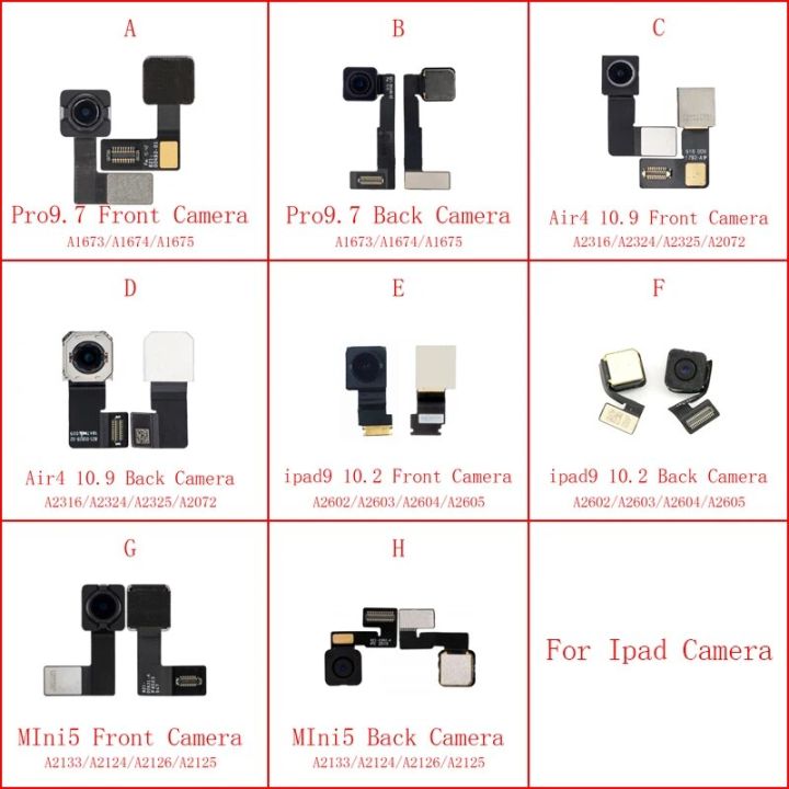 Small Front Camera For Ipad 9 10.2 A2602/3/4 Air4 10.9 A2316 A2324 Pro 9.7 Mini 5 A2124/16 Main Big Back Rear Camera Flex Cable