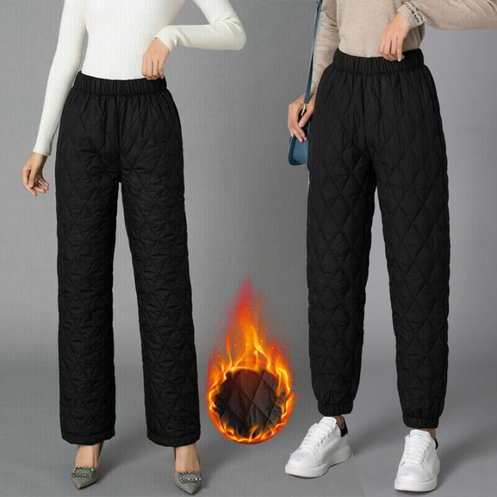 Women%20Casual%20Warm%20Pants%20Padded%20Quilted%20Thermal%20Trousers%20Elastic%20Waist%20Sweatpants%20Winter%20-%20Image%203
