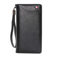 Black High-quality Genuine_Leather Long Wallet , Mobile purse Card holder Carry wallet for men. 