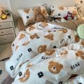 Cute Cartoon Bear Boys Girls Bedding Set Fashion Adult Children Bed Linen Duvet Quilt Cover Pillowcas PolyesterPillowcases. 