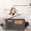 SIHUADON R-108 Radio FM Stereo Digital Portable Radio AM SW Air Radio Receiver Alarm Function Display Clock Temperature Speaker.
