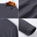 Dralon High Neck Velvet Thickening Thermal Clothes Men's Sweater Autumn and Winter Dad Underwear Long SleeveTShirt Bottoming Shirt Top.