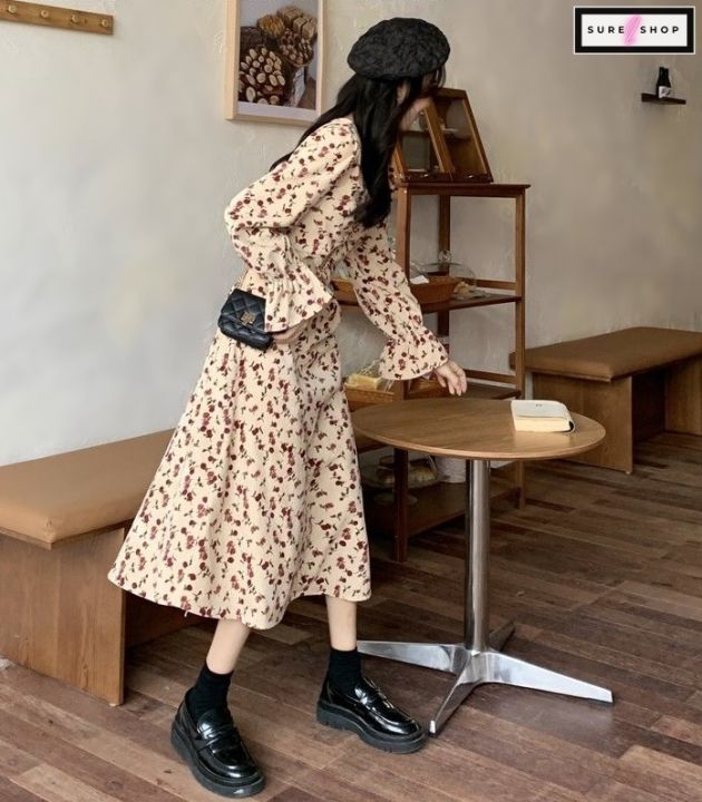 Dresses%20Women%20High%20Waist%20Printed%20French%20Style%20Fashion%20Casual%20Chic%20Loose%20Streetwear%20Female%20Students%20Slim%20Elegant%20All-match%20Simple%20-%20Image%204