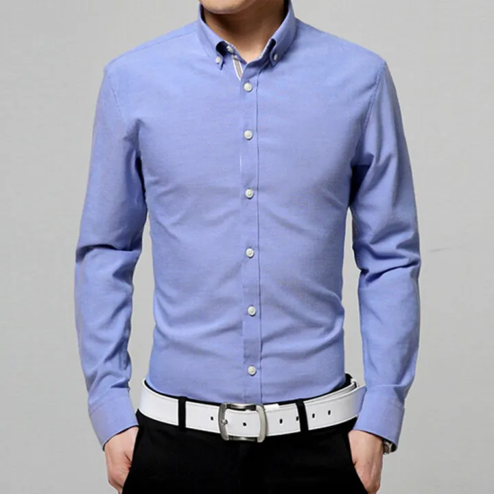 New%20Stylish%20Trendy%20Cotton%20Oxford%20Long%20Sleeve%20Formal%20Shirt%20For%20Men%20-%20Image%203