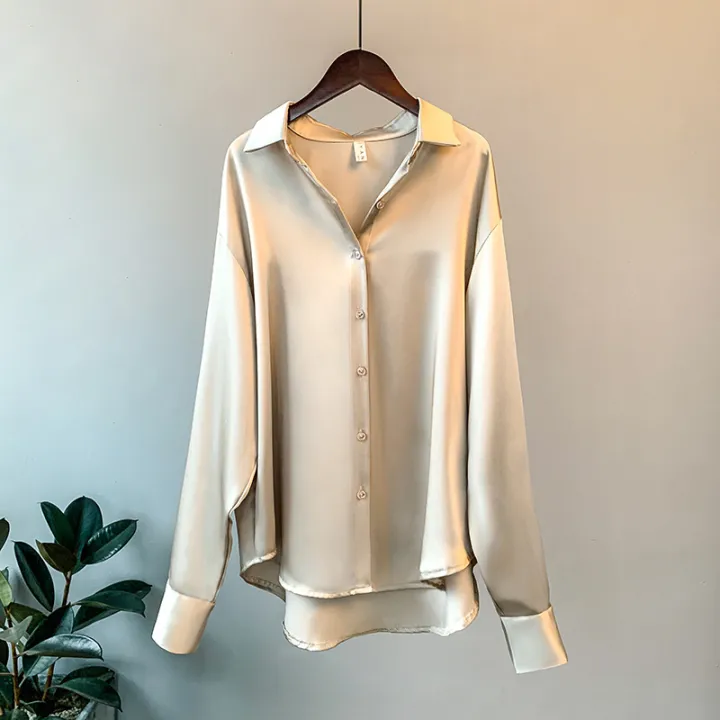 Women%20Button%20Up%20Satin%20Silk%20Shirt%20%20Fashionable%20Tops%20-%20Blouse%20For%20Women%20-%20Image%205