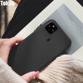 Top-Tier Option - Google Pixel 4A 5G for Tokifu Back Cover Matt Simple Solid Color Soft Silicon TPU Case. 