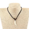 1pcs Real Wolf Teeth Yak Bone Wood beads Tooth Amulet Charm Pendant Necklace Wax Cord 17-33''. 
