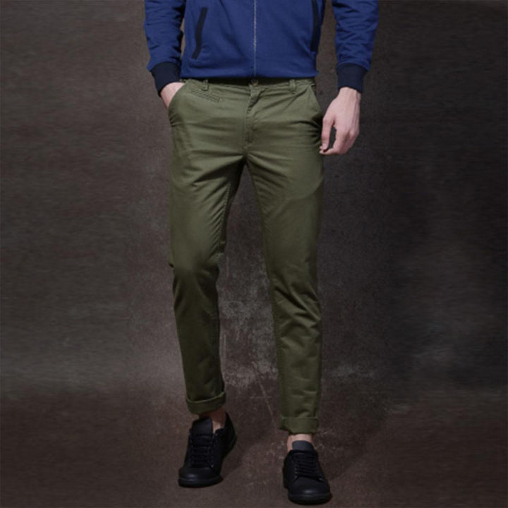 Slim-Fit Chino Gabardine Pants - Olive - প্যান্ট ছেলেদের