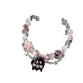Funny cat bracelet women's simple crystal beads string bracelet ins hot design cartoon animal jewelry for women.