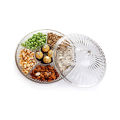 Transparent Acrylic Plate Dry Fruit Plate Compartment With Cover - Serve Dry Fruits In Style With A Transparent Acrylic Plate.