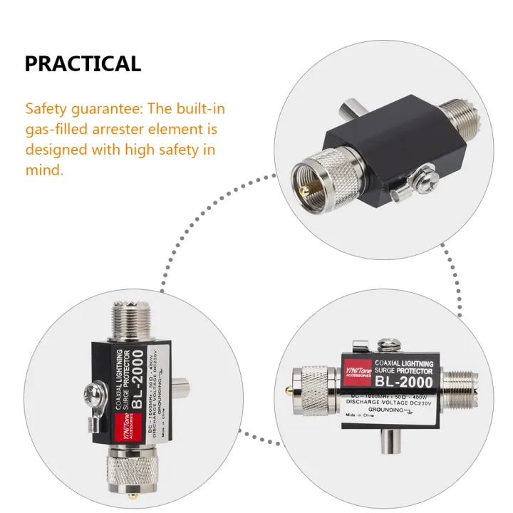Coaxial%20Arrester%20Bulkhead%20Surge%20Protector%20for%20Antennas%20Cable%20Accessories%20PL259%20Thunder%20Arrestor%20Outside%20Stainless%20Steel%20Copper%20-%20Image%202