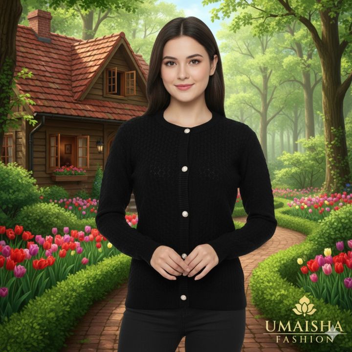 Women's%20Long%20Sleeve%20Cable%20Knit%20Sweater%20Open%20Front%20Cardigan%20Button%20Loose%20Outerwear%20Winter%20Dress%20Casual%20Solid%20Color%20Sweater%20-%20Image%204