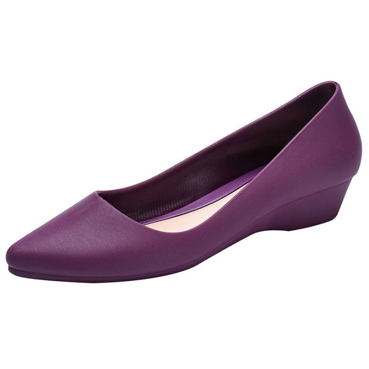 Fashion%20Jelly%20Rain%20Boots%20Women's%20Rubber%20Shoes%20Short%20Waterproof%20Non-Slip%20Low-Top%20Rain%20Boots%20Korean%20Elegant%20Shallow%20Mouth%20Pumps%20Work%20Shoes%20-%20Image%206