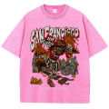 American Washed retro and worn out T-Shirt for men Women Loose Oversized Clothes San Francisco Skeleton Miner Graphic Streetwear.