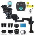 3.5X-200X Clip-on desktop Stereo Trinocular Microscope Jewelry Soldering Coins Phone 55MP 4K 2K Electronic Magnifying Glass. 