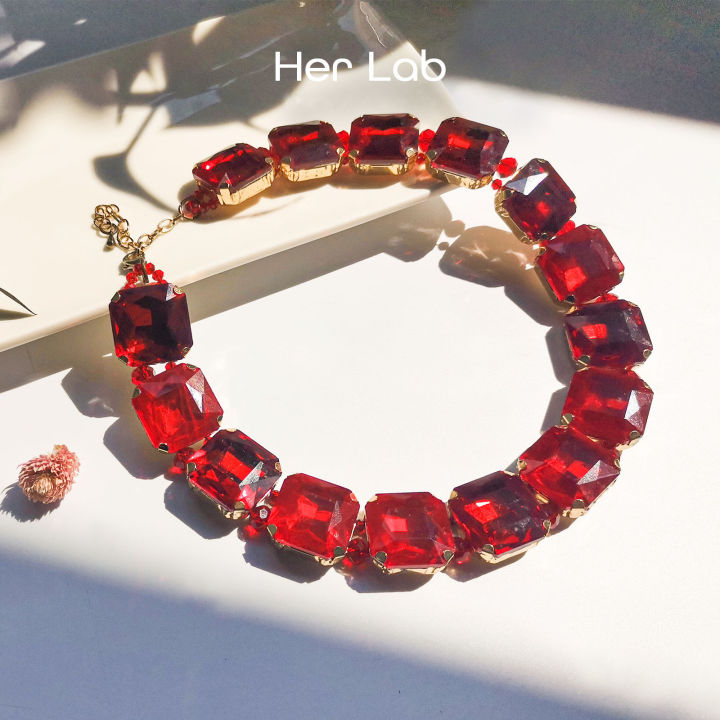 Her%20Lab%20Jewelry%20%7CA%20Square%20Red%20Cubic%20Zirconia%20Beads%207%20Inch%20-%20Image%205