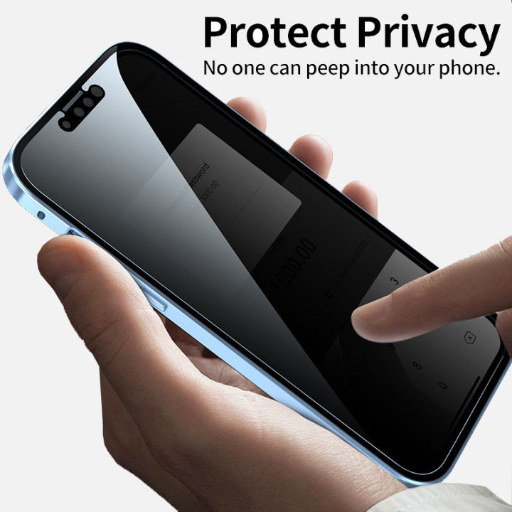 Anti-peep Double Glass Magnetic Adsorption Case for IPhone 15 14