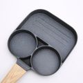 2 Hole Thickened Omelet Pan Non-Stick Egg Pancake Steak Pan Breakfast Maker Cookware for home.