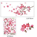 Removable Pink Color Butterflies Peach Blossom Pattern Wall Sticker for Living Room Bedroom. 