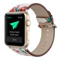 For Apple Watch Ultra 49mm&Watch Ultra 2 49mm / Series 9&8&7 45mm / SE 3&SE 2&6&SE&5&4 44mm / 3&2&1 42mm Fashion Pastoralism Style Little Floral Pattern Women Watch Leather Watch Band. 