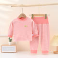 Children's nderwear suit Velet ajamas Women's Children's aby's Autumn hes wo-pure Crotch igh Waist Long Johns en's ome hes Children's hing.