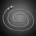 1MM 925 Sterling Silver Chain Fashion Sliver Necklace High Quality Snake Chain For Men And Women.