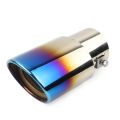 Car Exhaust Tail End Pipe Universal Car Exhaust Muffler Tip Round Stainless Steel Car Tail Rear Round Exhaust Pipe Tail Muffler Tip Pipe Inlet 63mm (Color : Baked blue straight). 